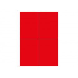 ETIKETE A4 105 x 148,5 mm,4-1, 4 na listu, pakiranje 100 listova-crvene