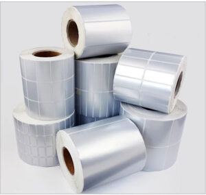 ETIKETE samoljepive 40 x 20 -2000 kom rola,fi76, PET silver