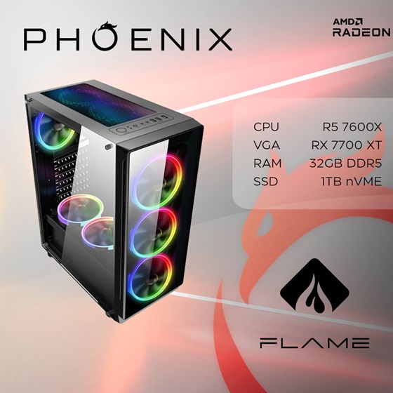 Stolno računalo Fenix 529 AMD Ryzen 5 7600X,32GB DDR5,NVMe SSD 1TB,dos