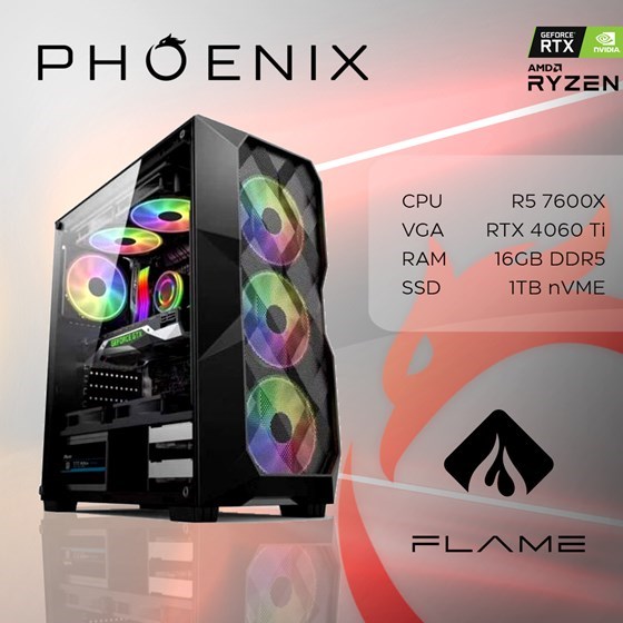 Stolno računalo Fenix 560 AMD Ryzen 5 7600X,16GB DDR5,NVMe SSD 1TB, dos