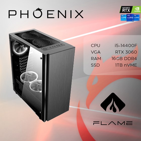 Stolno računalo Fenix 602 Intel i5 14400,16GB DDR4,NVMe SSD 1TB, 12G,dos